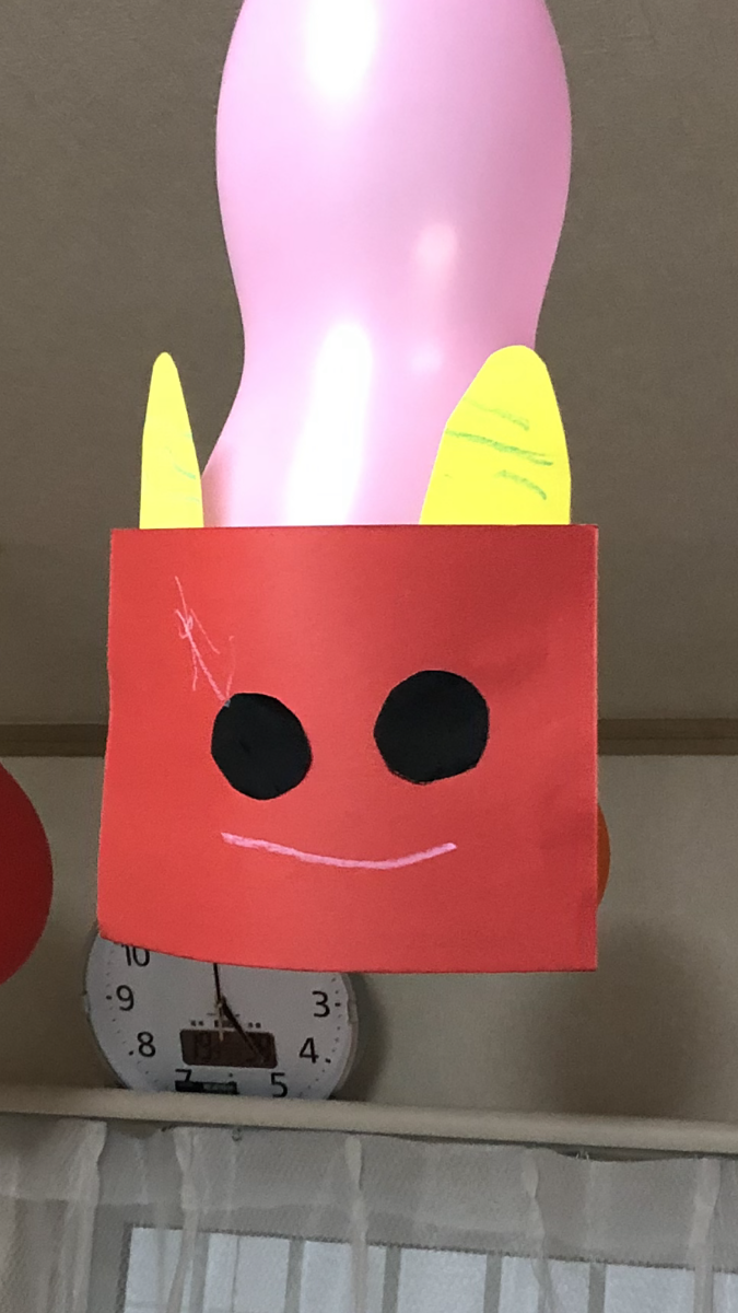 鬼は外〜！福は内！鬼の面は２歳児作です❤️